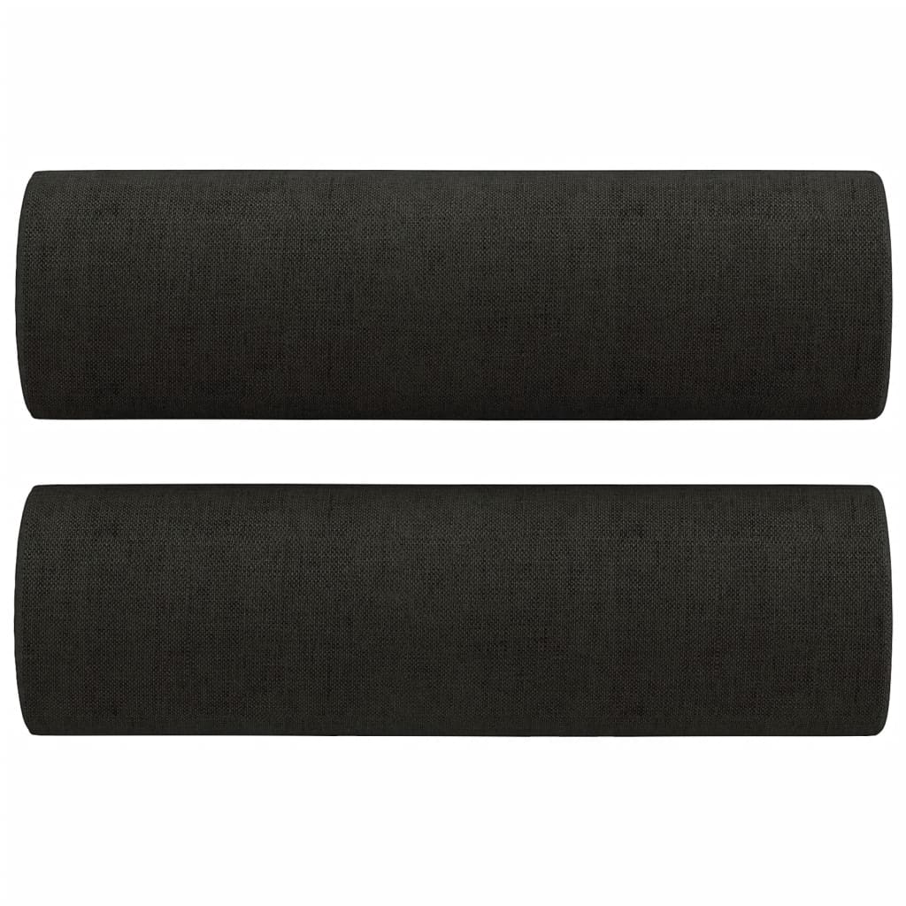 2-Sitzer-Sofa mit Zierkissen Schwarz 120 cm Stoff