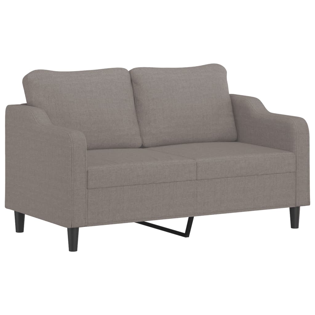 2-Sitzer-Sofa mit Zierkissen Taupe 140 cm Stoff