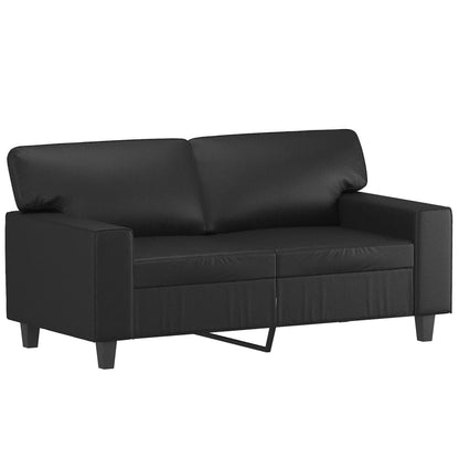 2-Sitzer-Sofa mit Zierkissen Schwarz 120 cm Kunstleder