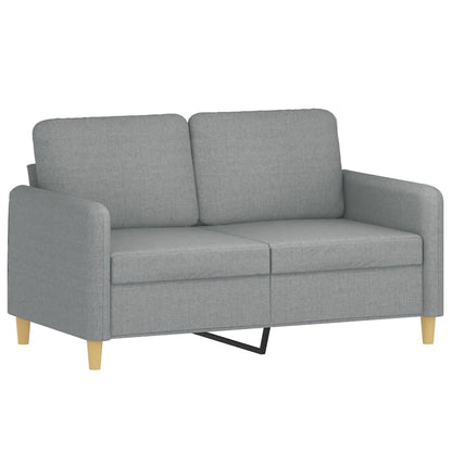 2-Sitzer-Sofa mit Zierkissen Hellgrau 120 cm Stoff