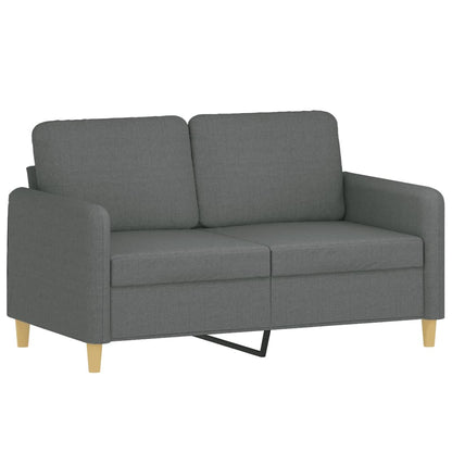 2-Sitzer-Sofa mit Zierkissen Dunkelgrau 120 cm Stoff