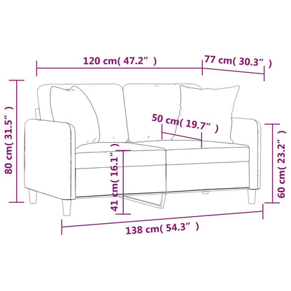 2-Sitzer-Sofa mit Zierkissen Dunkelgrau 120 cm Stoff