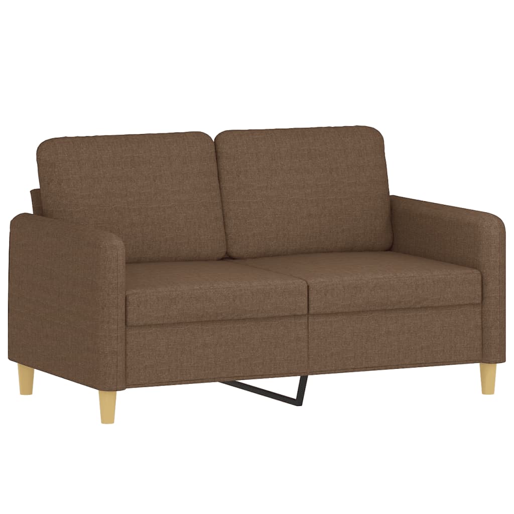 2-Sitzer-Sofa mit Zierkissen Braun 120 cm Stoff