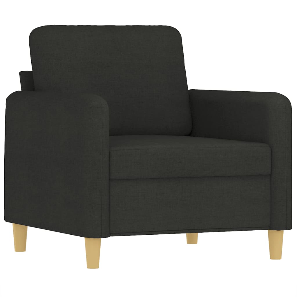 Sessel mit Hocker Schwarz 60 cm Stoff