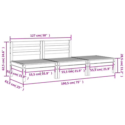 Gartensofa 3-Sitzer Massivholz Kiefer