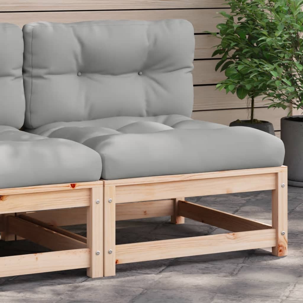 Gartensofa ohne Armlehnen mit Kissen Massivholz Kiefer