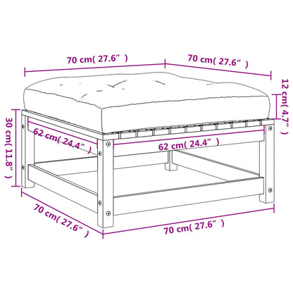 Gartenhocker mit Kissen 2 Stk. Massivholz Kiefer