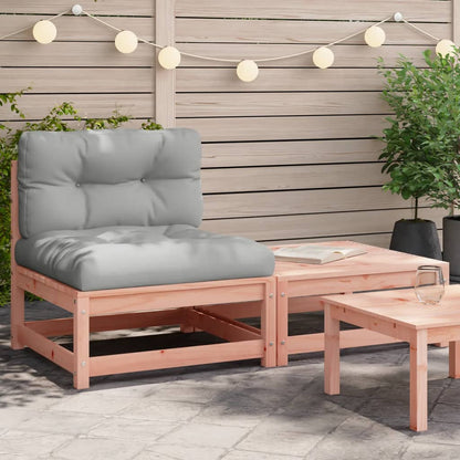 Gartensofa ohne Armlehnen mit Kissen und Hocker