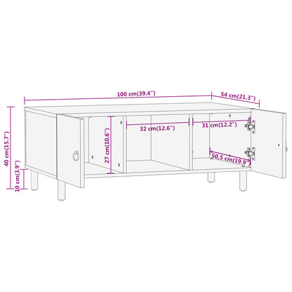 Couchtisch 100x54x40 cm Massivholz Mango