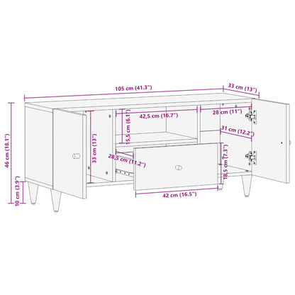 TV-Schrank 105x33x46 cm Massivholz Mango