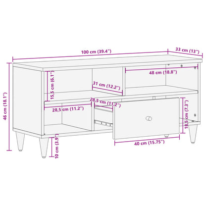 TV-Schrank 100x33x46 cm Massivholz Mango