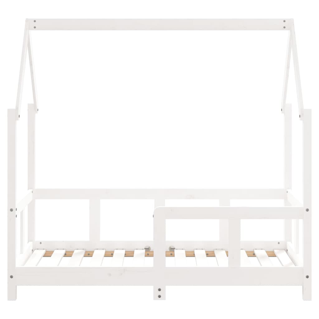 Children's bed white 70x140 cm solid pine wood