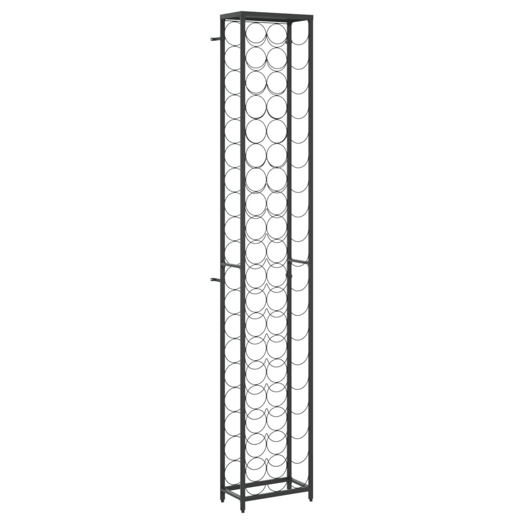 Weinregal für 57 Flaschen Schwarz 34x18x200 cm Schmiedeeisen