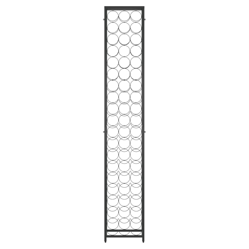 Weinregal für 57 Flaschen Schwarz 34x18x200 cm Schmiedeeisen