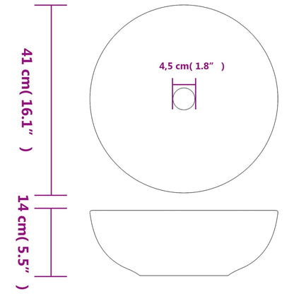 Aufsatzwaschbecken Mehrfarbig Rund Ø41x14 cm Keramik