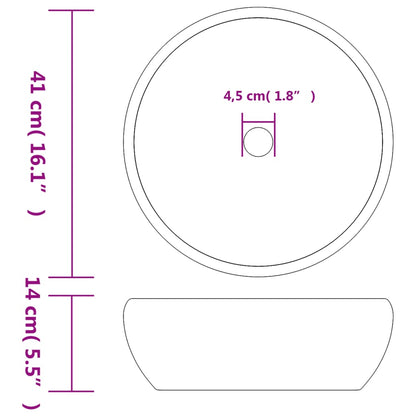 Nadgradni umivaonik crni i sivi okrugli Ø41x14 cm keramika