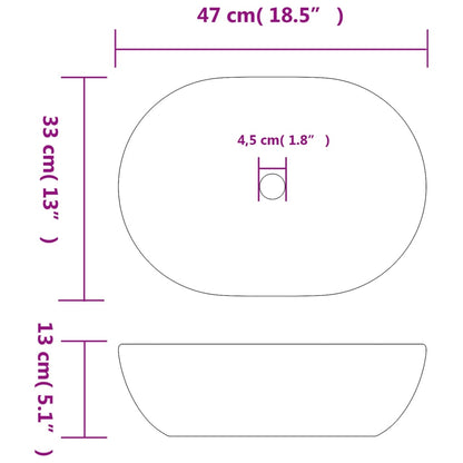 Aufsatzwaschbecken Schwarz und Orange Oval 47x33x13 cm Keramik