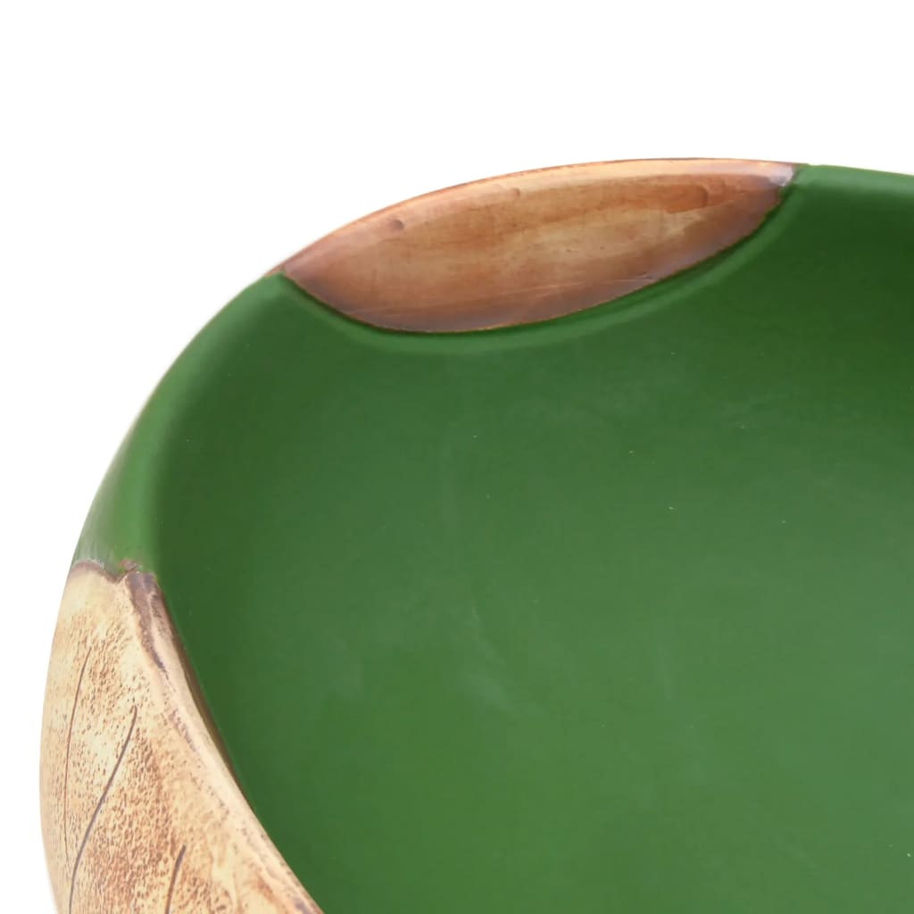 Countertop washbasin green and brown oval 59x40x15 cm ceramic