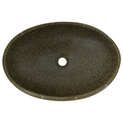 Aufsatzwaschbecken Mehrfarbig Oval 59x40x15 cm Keramik