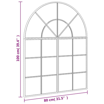 Wandspiegel Schwarz 80x100cm Gewölbt Eisen