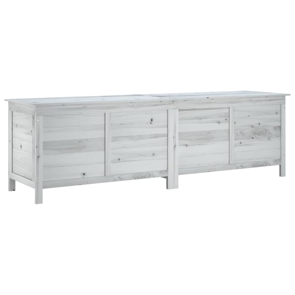 Garden chest white 198.5x50x56.5 cm solid fir wood