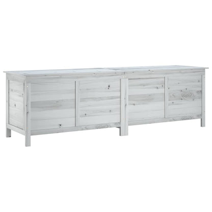 Garden chest white 198.5x50x56.5 cm solid fir wood