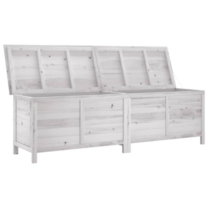 Garden chest white 198.5x50x56.5 cm solid fir wood