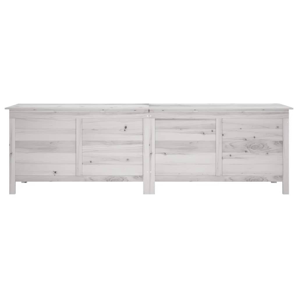 Garden chest white 198.5x50x56.5 cm solid fir wood