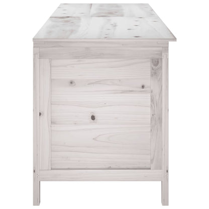 Garden chest white 198.5x50x56.5 cm solid fir wood