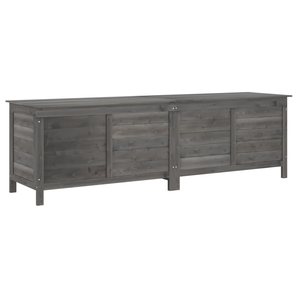 Garden chest anthracite 198.5x50x56.5 cm solid fir wood