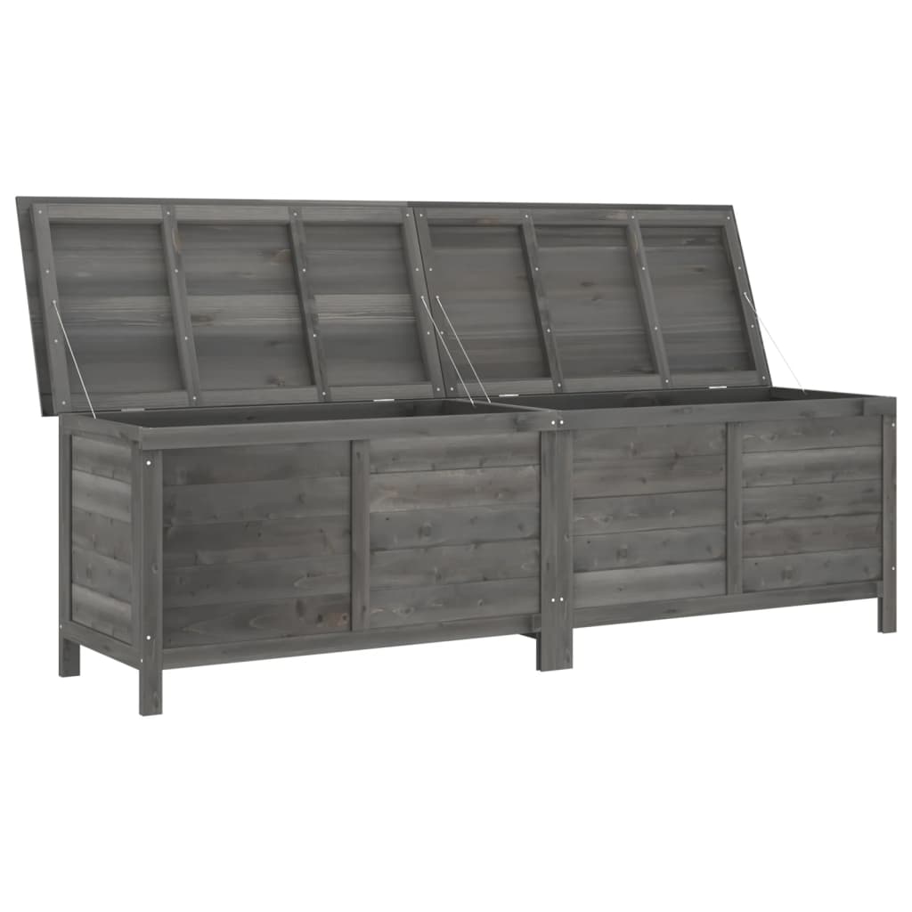 Garden chest anthracite 198.5x50x56.5 cm solid fir wood