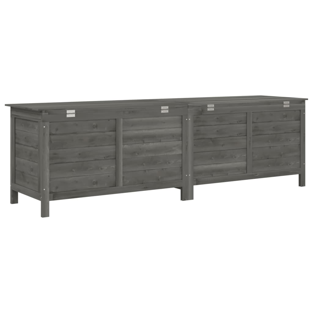 Garden chest anthracite 198.5x50x56.5 cm solid fir wood