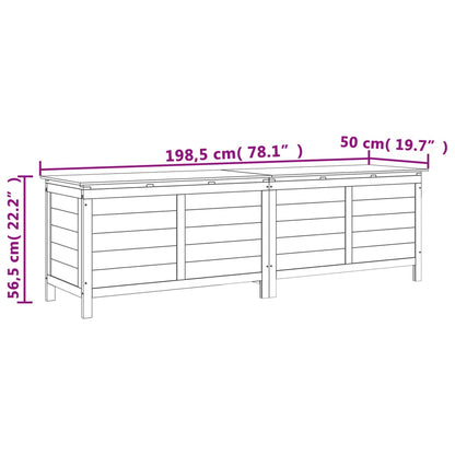 Garden chest anthracite 198.5x50x56.5 cm solid fir wood