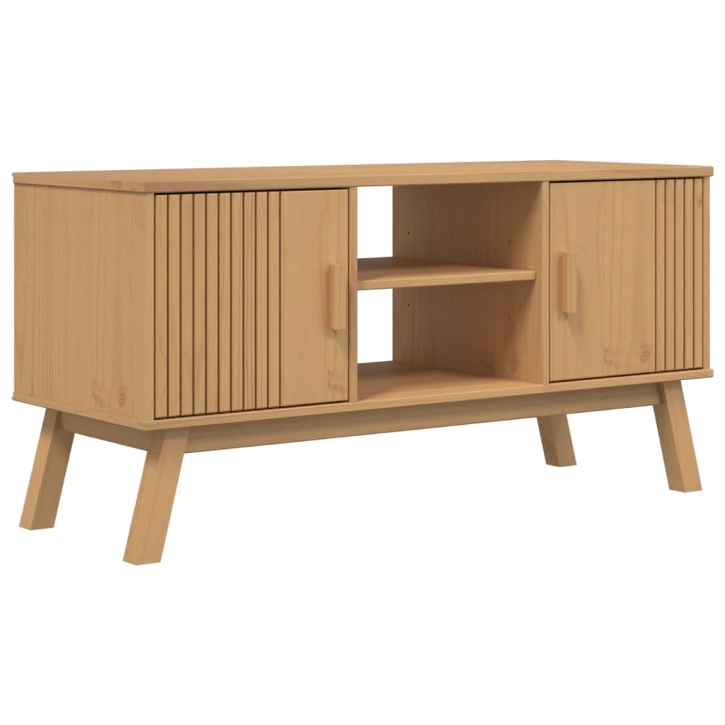 TV-Schrank OLDEN Braun 114x43x57 cm Massivholz Kiefer