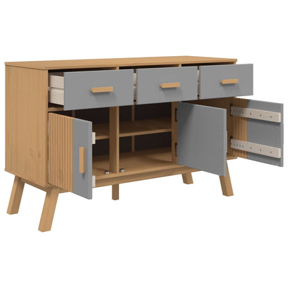 Sideboard OLDEN Grau und Braun 114x43x73,5 cm Massivholz Kiefer