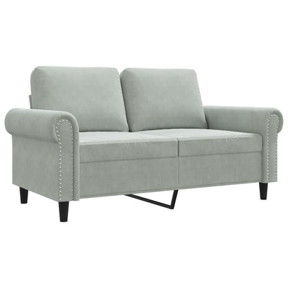 2-Sitzer-Sofa Hellgrau 120 cm Samt