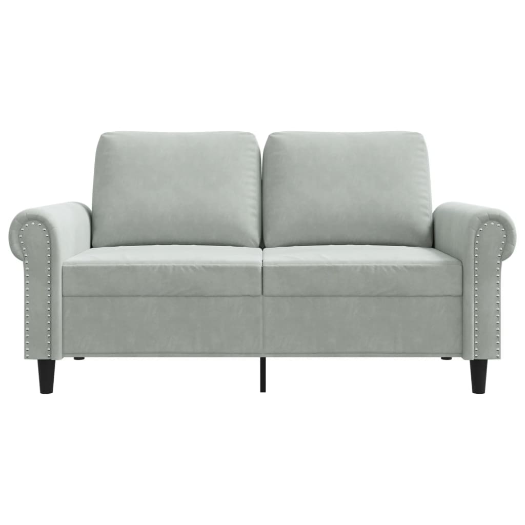 2-Sitzer-Sofa Hellgrau 120 cm Samt