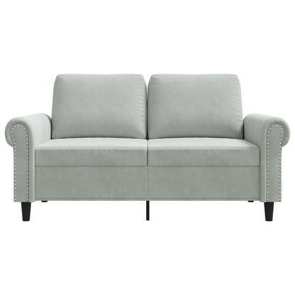 2-Sitzer-Sofa Hellgrau 120 cm Samt