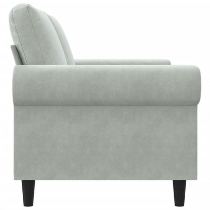 2-Sitzer-Sofa Hellgrau 120 cm Samt