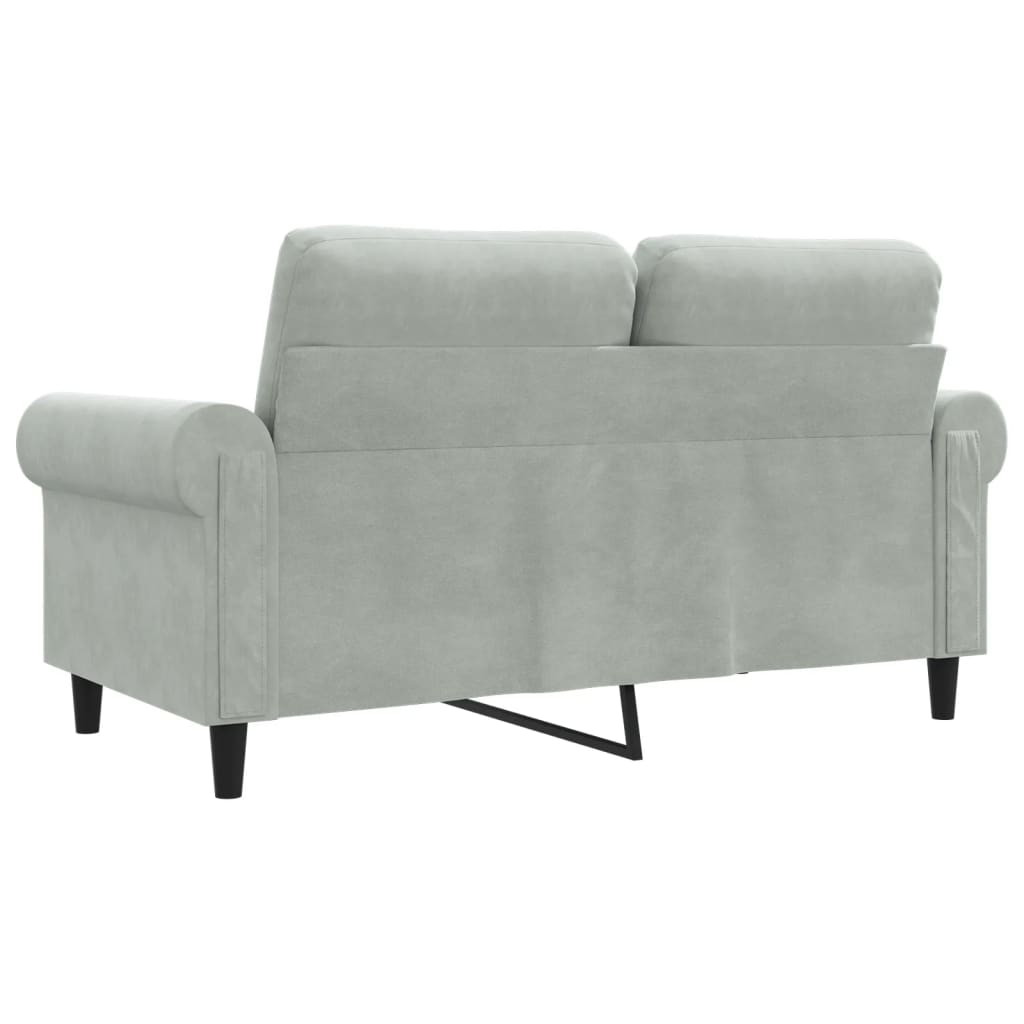 2-Sitzer-Sofa Hellgrau 120 cm Samt