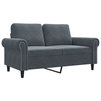 2-Sitzer-Sofa Dunkelgrau 120 cm Samt