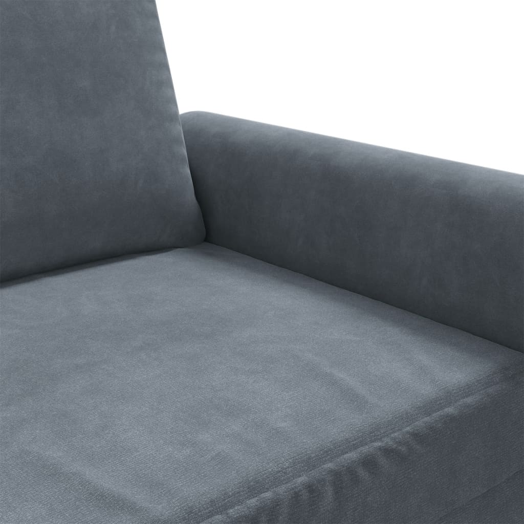 2-Sitzer-Sofa Dunkelgrau 120 cm Samt