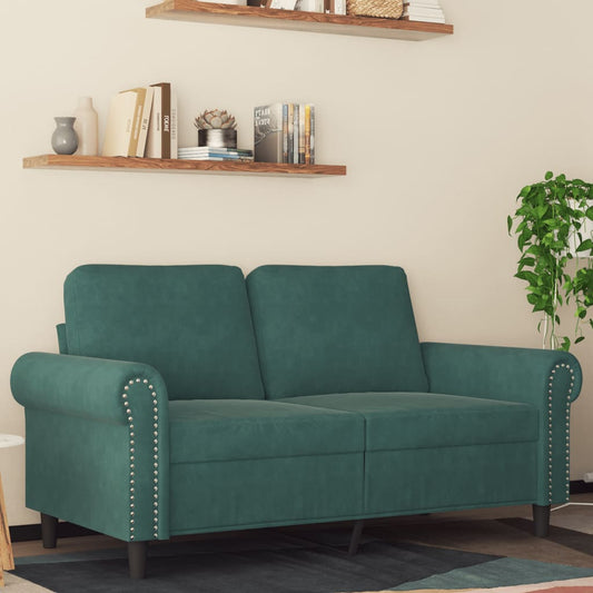 2-Sitzer-Sofa Dunkelgrün 120 cm Samt