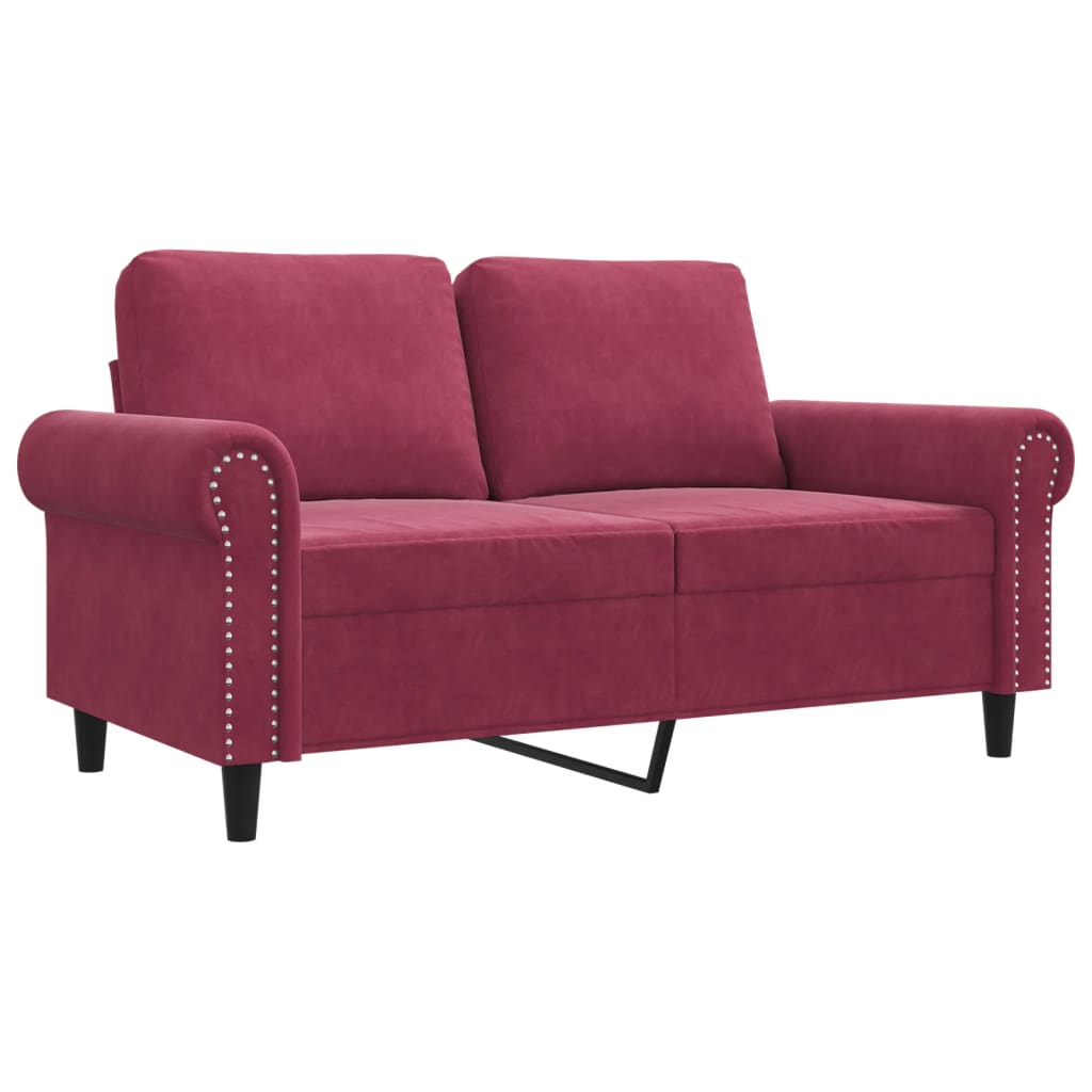 2-Sitzer-Sofa Weinrot 120 cm Samt