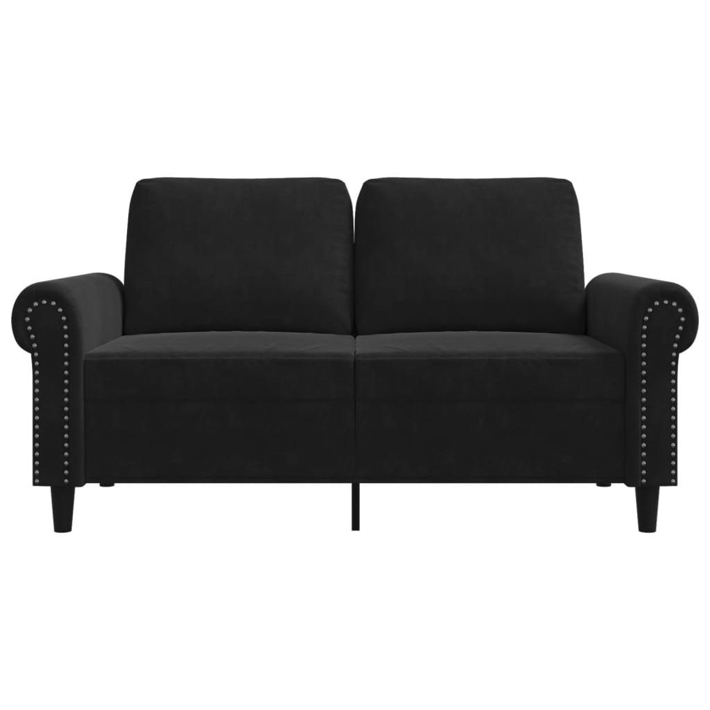 2-Sitzer-Sofa Schwarz 120 cm Samt