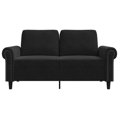 2-Sitzer-Sofa Schwarz 120 cm Samt