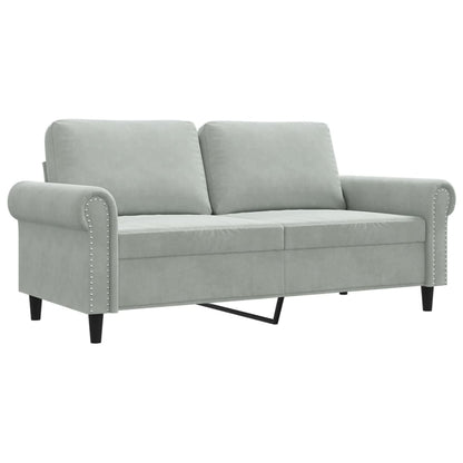 2-Sitzer-Sofa Hellgrau 140 cm Samt