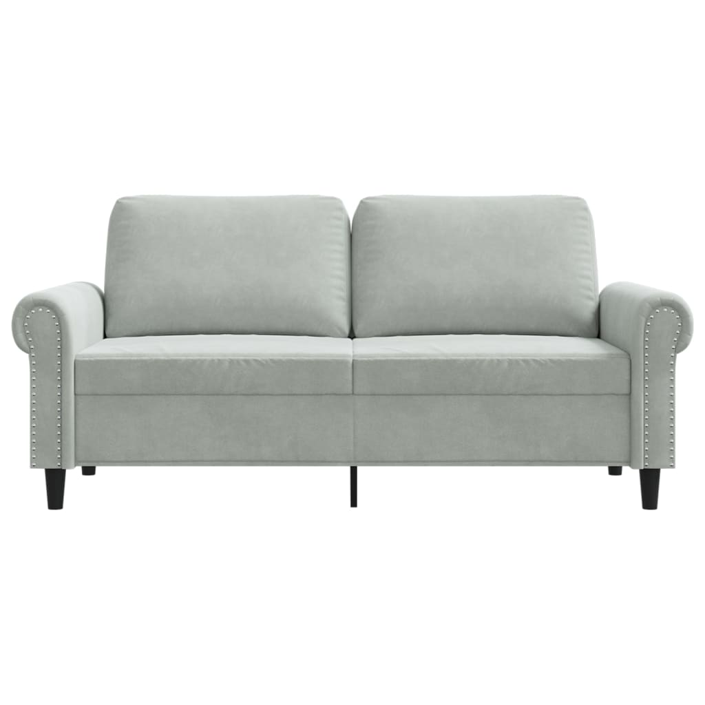 2-Sitzer-Sofa Hellgrau 140 cm Samt