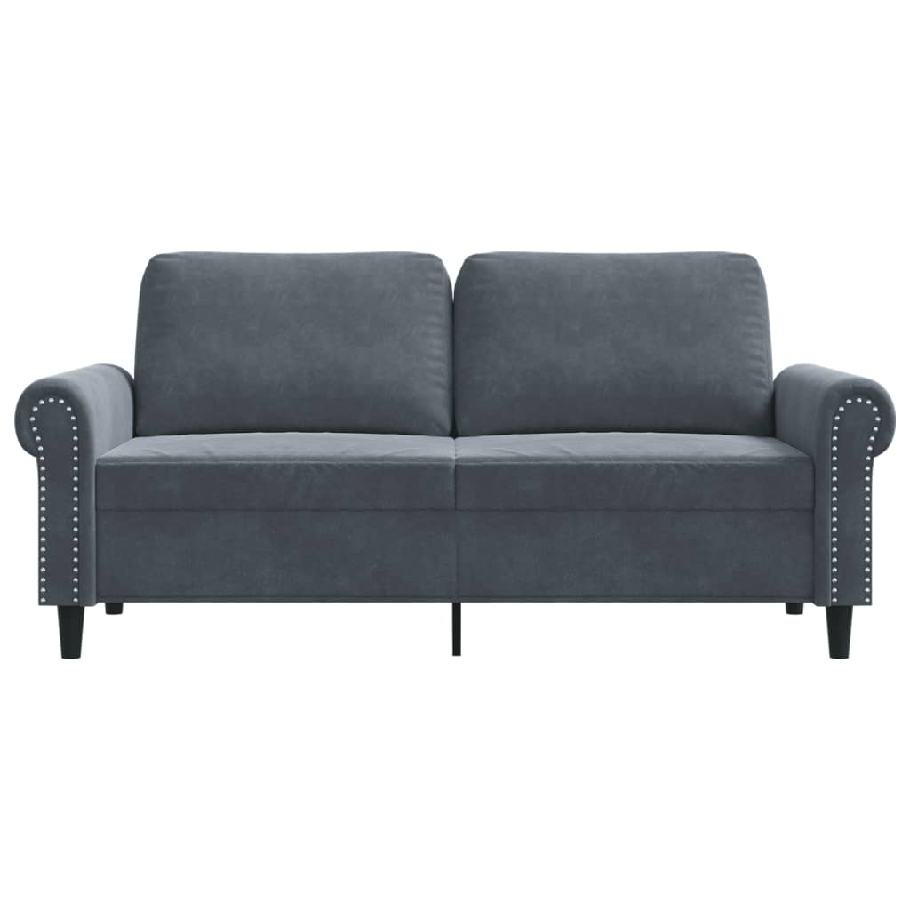 2-Sitzer-Sofa Dunkelgrau 140 cm Samt