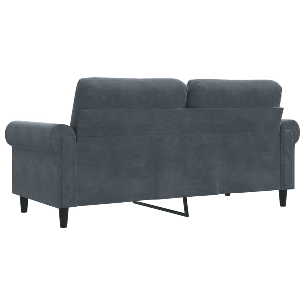 2-Sitzer-Sofa Dunkelgrau 140 cm Samt